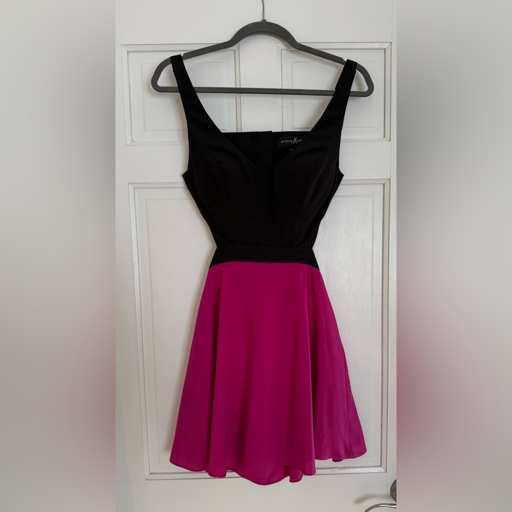 Guess by Marciano Open Back Pink and Black Dress
